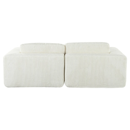 Divano letto Cascade in velluto a coste a 2 pezzi, chaise longue doppia con 2 cuscini