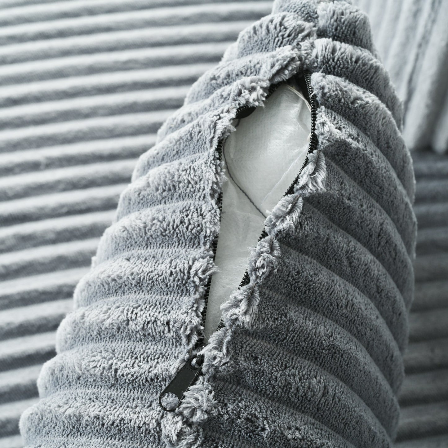 Divano letto Cascade in velluto a coste a 2 pezzi, chaise longue doppia con 2 cuscini