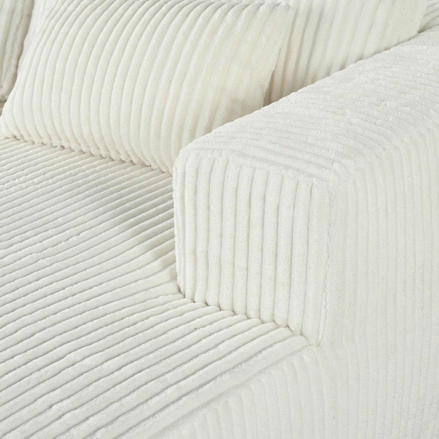 Divano letto Cascade in velluto a coste a 2 pezzi, chaise longue doppia con 2 cuscini