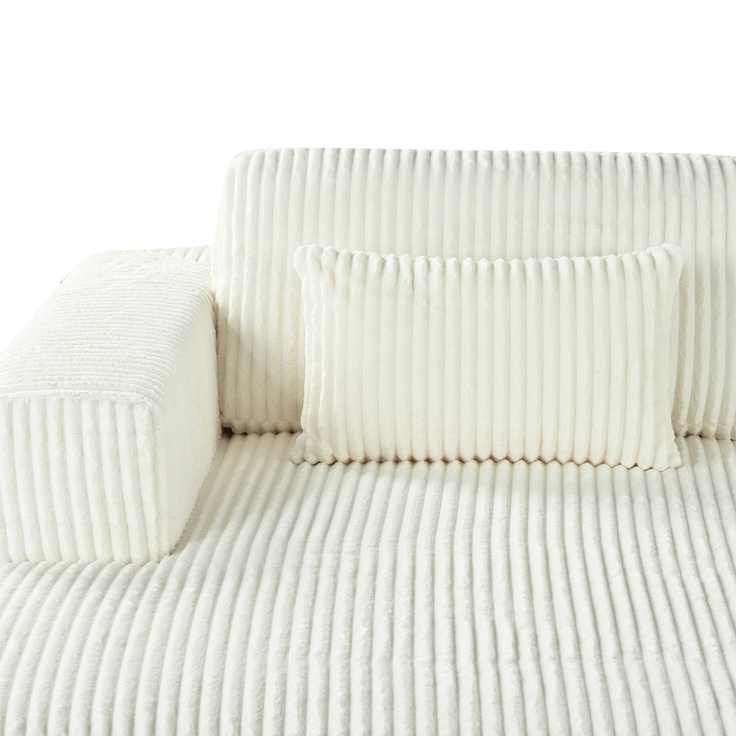 Divano letto Cascade in velluto a coste a 2 pezzi, chaise longue doppia con 2 cuscini