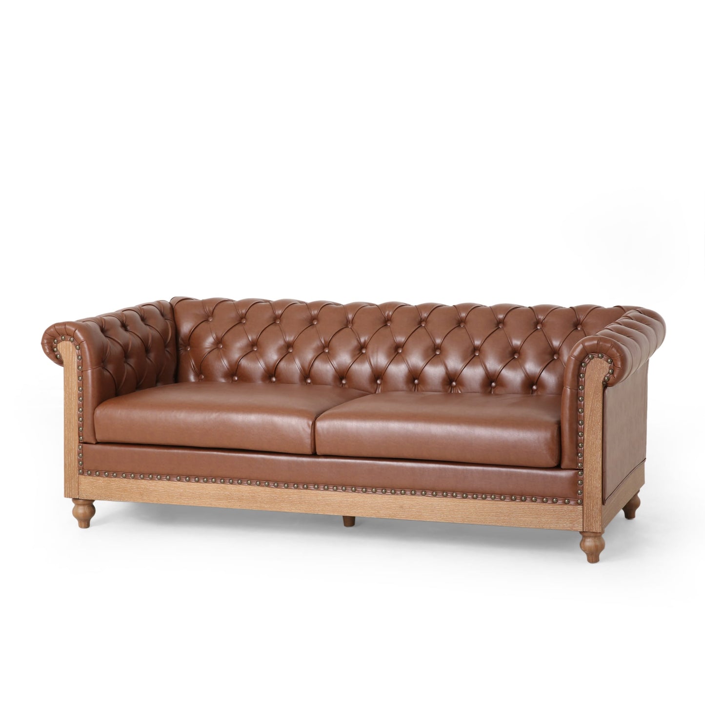 Divano Chesterfield Castalia con finiture a chiodo di Christopher Knight Home - 78,75 L x 33,50 P x 28,00 A