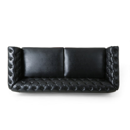 Divano Chesterfield Castalia con finiture a chiodo di Christopher Knight Home - 78,75 L x 33,50 P x 28,00 A