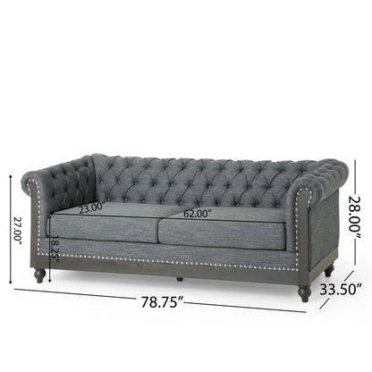 Divano Chesterfield Castalia con finiture a chiodo di Christopher Knight Home - 78,75 L x 33,50 P x 28,00 A