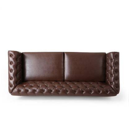 Divano Chesterfield Castalia con finiture a chiodo di Christopher Knight Home - 78,75 L x 33,50 P x 28,00 A