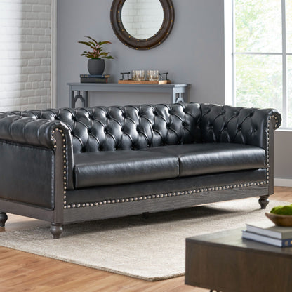Divano Chesterfield Castalia con finiture a chiodo di Christopher Knight Home - 78,75 L x 33,50 P x 28,00 A