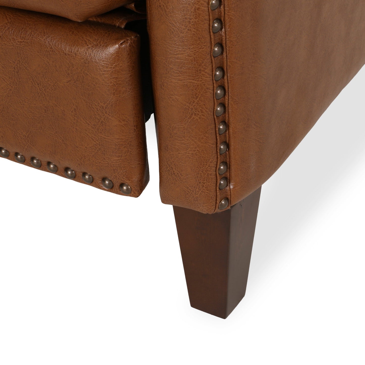 Poltrona reclinabile imbottita Cavanaugh con schienale e finiture in borchie di Christopher Knight Home