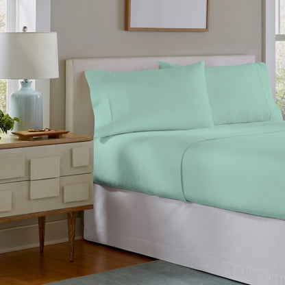 Set di lenzuola Celeste Home in flanella pesante di cotone 190 GSM, effetto velluto