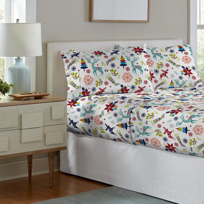 Set di lenzuola Celeste Home in flanella pesante di cotone 190 GSM, effetto velluto