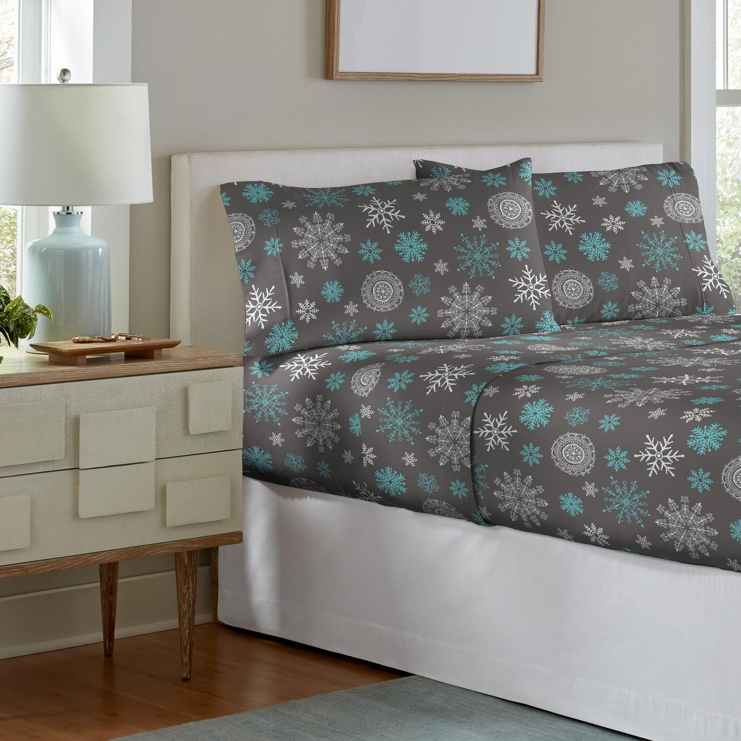 Set di lenzuola Celeste Home in flanella pesante di cotone 190 GSM, effetto velluto