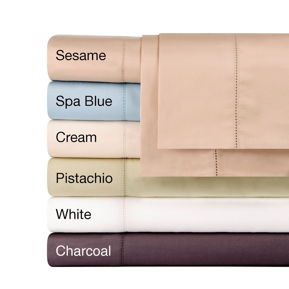 Federe Celeste Home in raso di cotone Pima a 610 fili (set da 2)