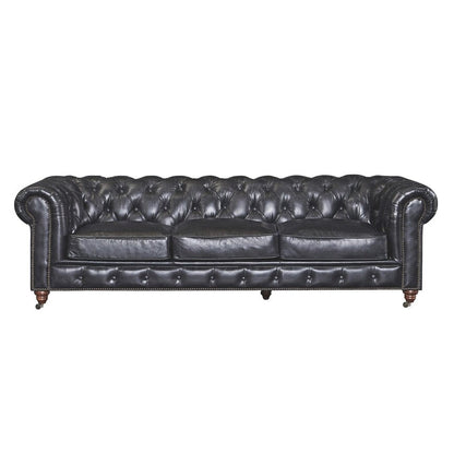 Divano Chesterfield Century - Pelle color castagna chiaro