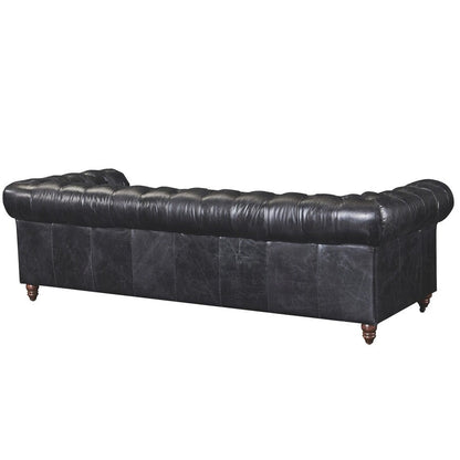 Divano Chesterfield Century - Pelle color castagna chiaro