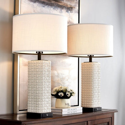 Set di lampade da tavolo USB in ceramica