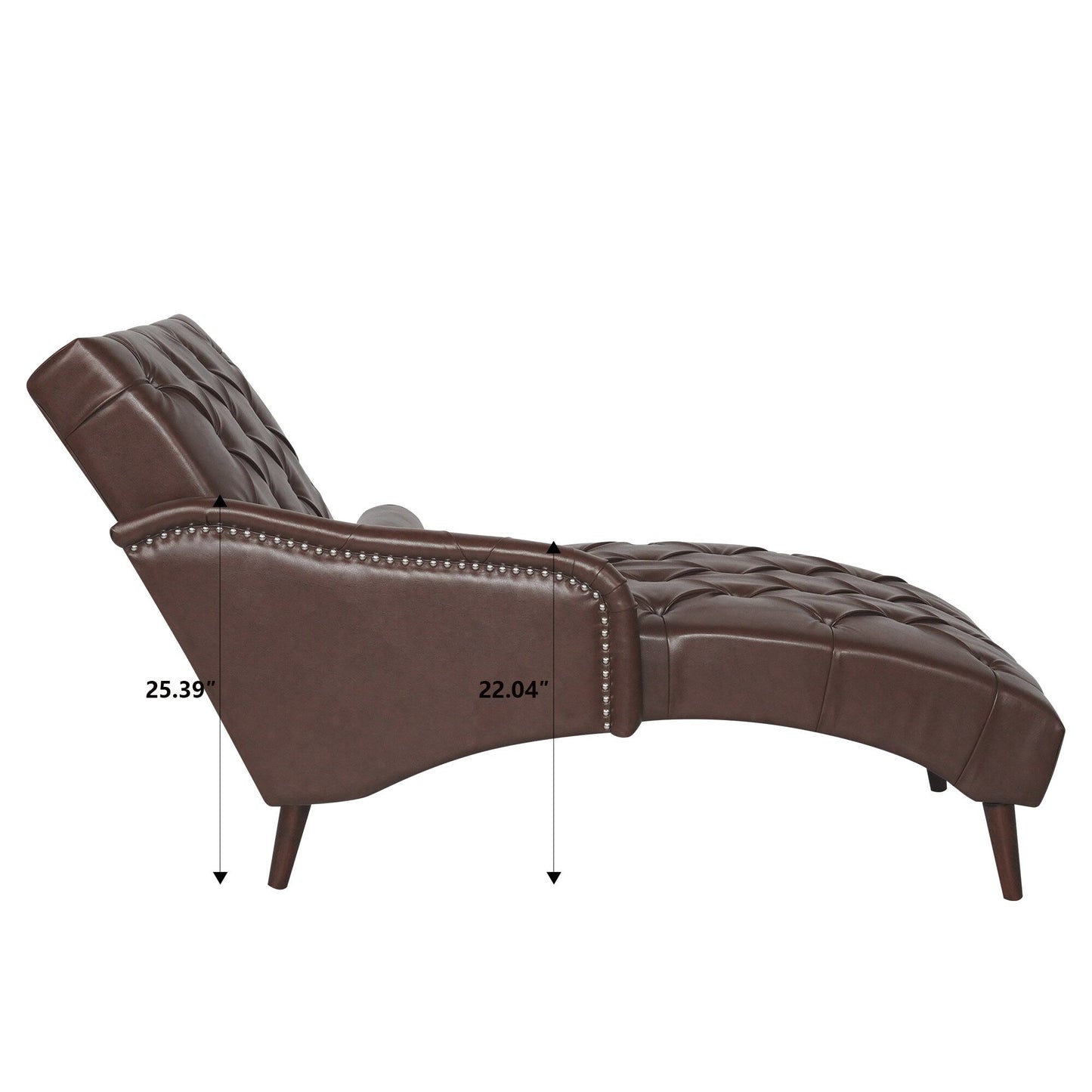 Poltrona chaise longue imbottita per interni, per il tempo libero, con cuscino e gambe in legno massello