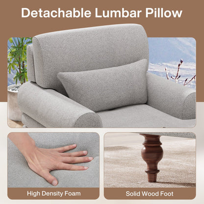 Poltrona chaise longue con schienale regolabile, sedia moderna e comoda da interno