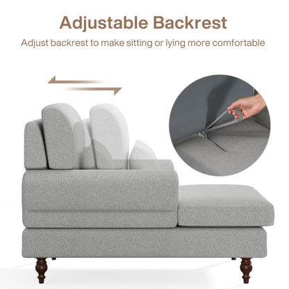 Poltrona chaise longue con schienale regolabile, sedia moderna e comoda da interno