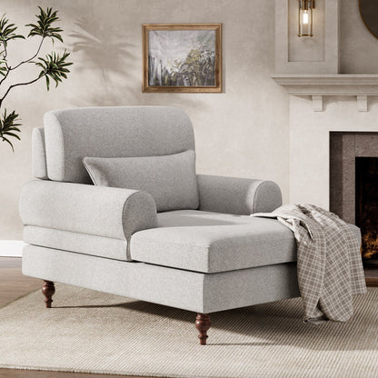 Poltrona chaise longue con schienale regolabile, sedia moderna e comoda da interno