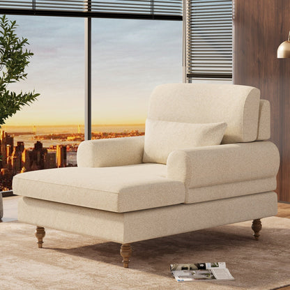 Poltrona chaise longue con schienale regolabile, sedia moderna e comoda da interno