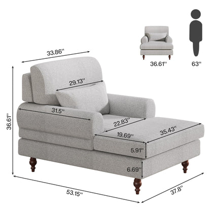 Poltrona chaise longue con schienale regolabile, sedia moderna e comoda da interno