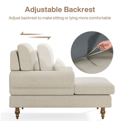 Poltrona chaise longue con schienale regolabile, sedia moderna e comoda da interno