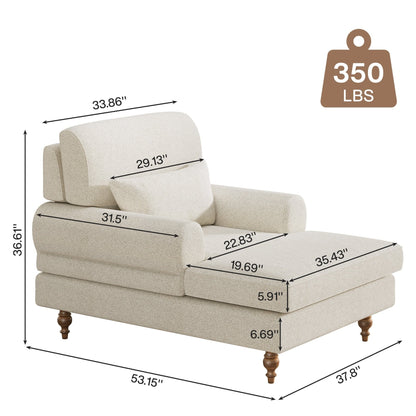 Poltrona chaise longue con schienale regolabile, sedia moderna e comoda da interno