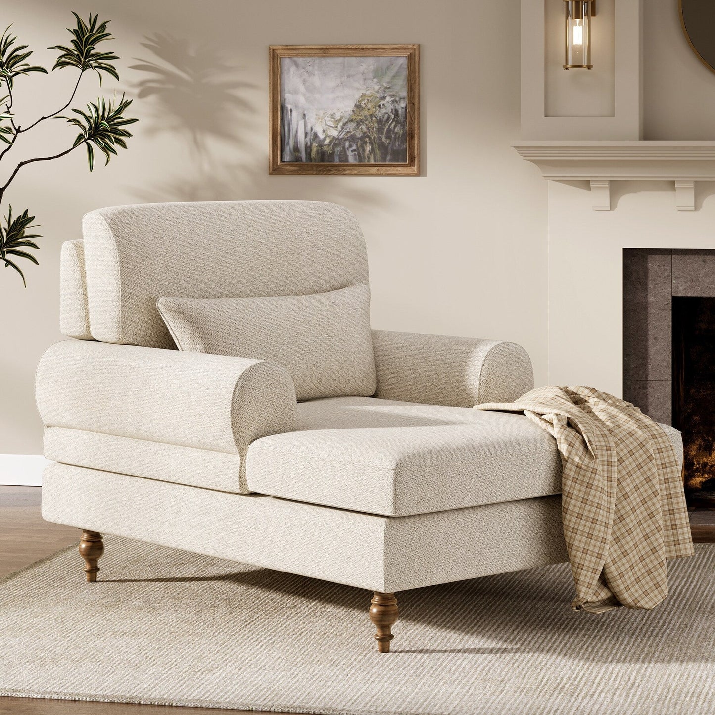 Poltrona chaise longue con schienale regolabile, sedia moderna e comoda da interno