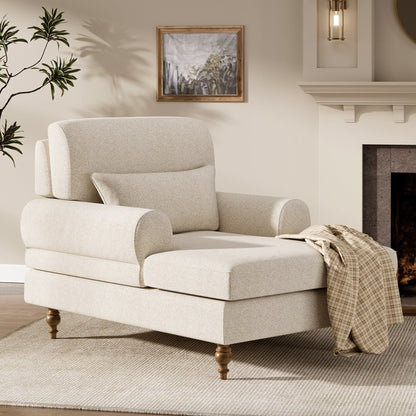 Poltrona chaise longue con schienale regolabile, sedia moderna e comoda da interno