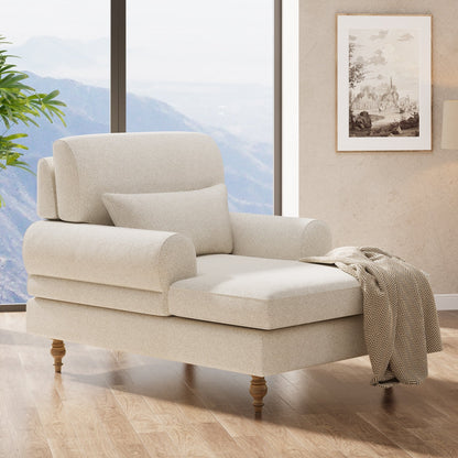 Poltrona chaise longue con schienale regolabile, sedia moderna e comoda da interno