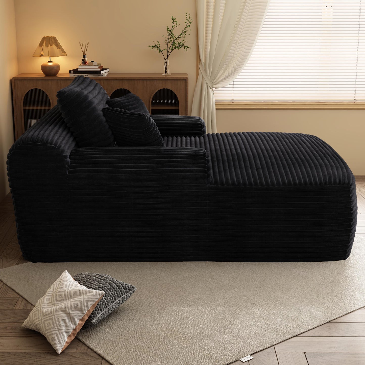 Poltrona chaise longue, divani per soggiorno, divano letto imbottito oversize per interni, divano letto Cloud per interni con seduta profonda