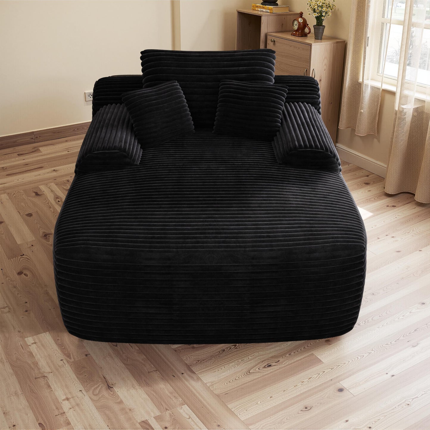 Poltrona chaise longue, divani per soggiorno, divano letto imbottito oversize per interni, divano letto Cloud per interni con seduta profonda