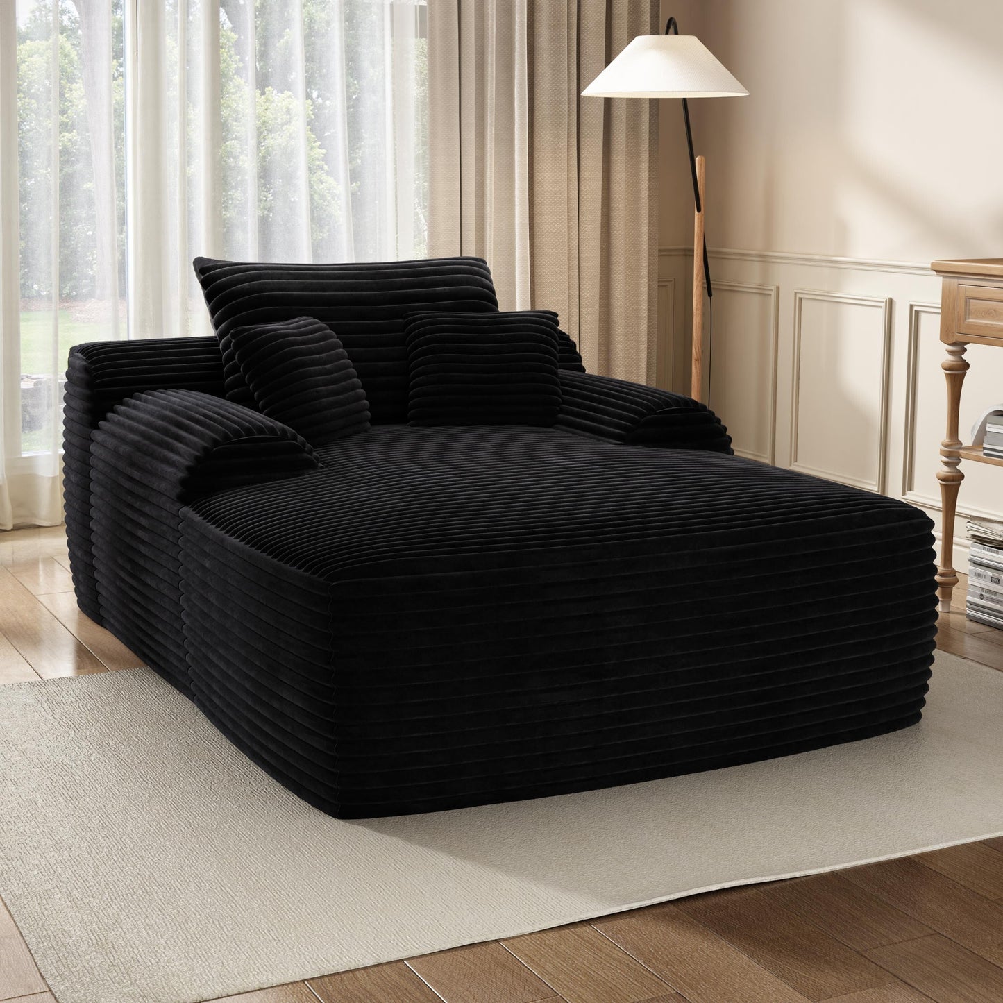 Poltrona chaise longue, divani per soggiorno, divano letto imbottito oversize per interni, divano letto Cloud per interni con seduta profonda