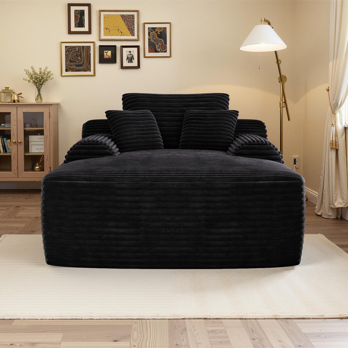 Poltrona chaise longue, divani per soggiorno, divano letto imbottito oversize per interni, divano letto Cloud per interni con seduta profonda
