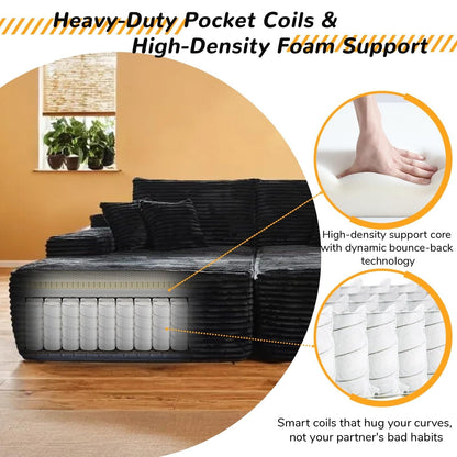 Poltrona chaise longue, divani per soggiorno, divano letto imbottito oversize per interni, divano letto Cloud per interni con seduta profonda