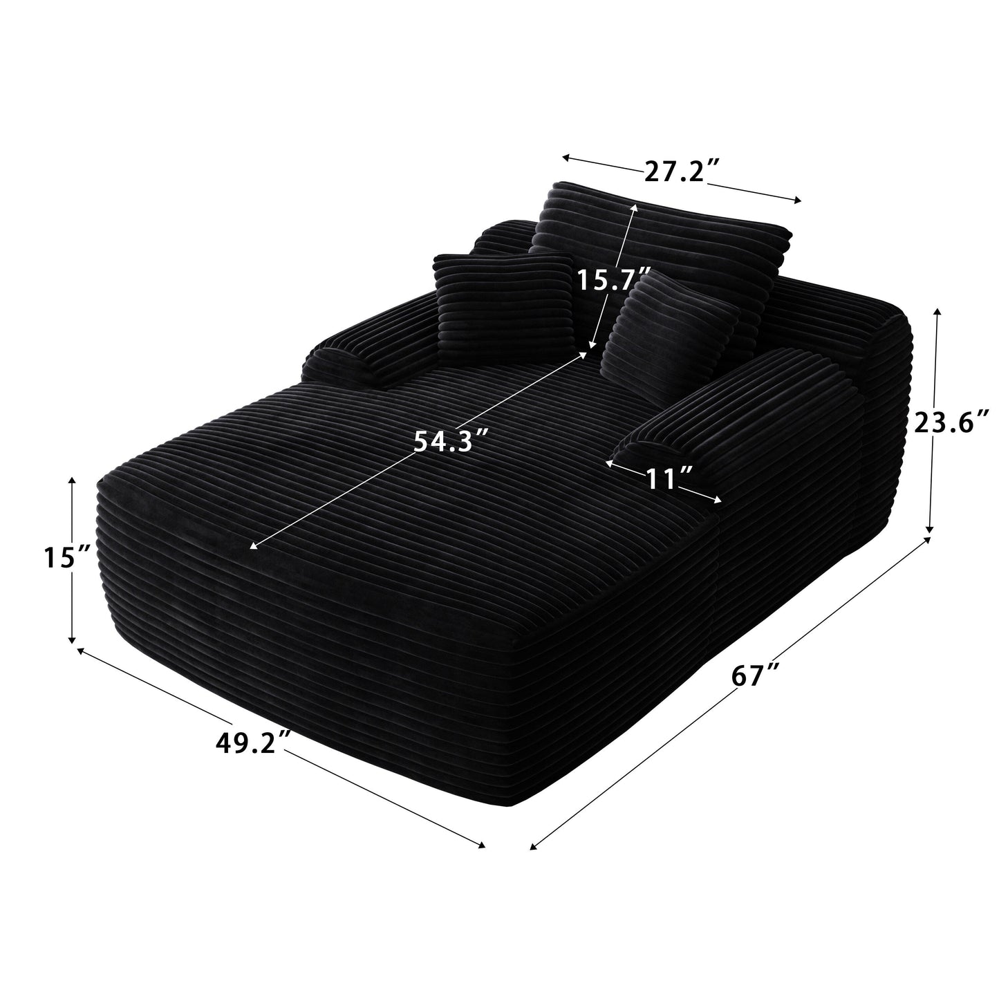 Poltrona chaise longue, divani per soggiorno, divano letto imbottito oversize per interni, divano letto Cloud per interni con seduta profonda