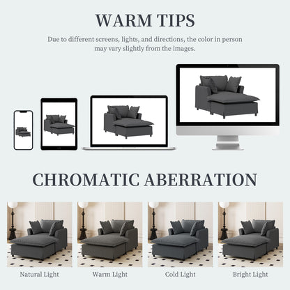 Chaise longue, divano letto singolo in ciniglia con ampia seduta, poltrona letto imbottita con poggiapiedi mobile, set divano da lettura