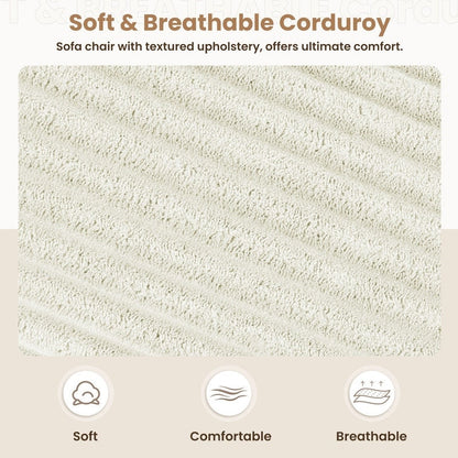 Divano in velluto a coste stile chaise longue con portabicchieri e 3 cuscini per lo schienale - Design reclinabile