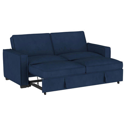 Divano letto trasformabile Chan, tessuto blu navy morbido, 83 pollici
