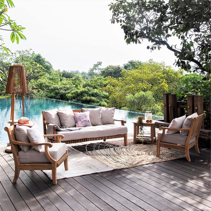 Set da conversazione per patio Cambridge Casual Chara in teak da 4 pezzi