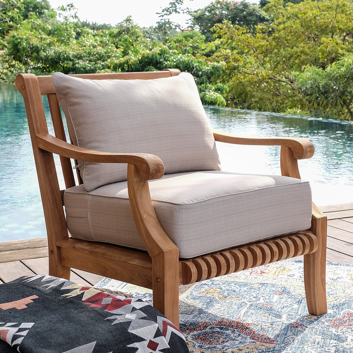 Set da conversazione per patio Cambridge Casual Chara in teak da 4 pezzi