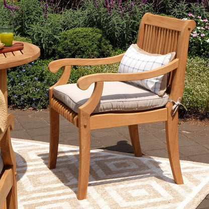 Set da pranzo per patio Cambridge Casual Chara in teak da 5 pezzi con cuscino