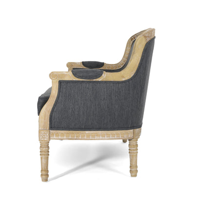 Divano a due posti in legno color carbone da 49,75 pollici con struttura in legno Rubbey e gambe in legno per soggiorno