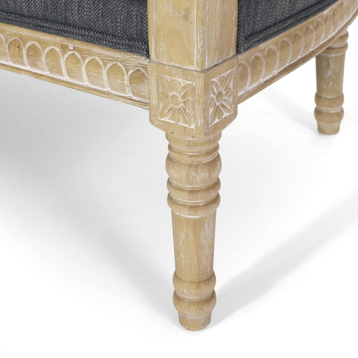 Divano a due posti in legno color carbone da 49,75 pollici con struttura in legno Rubbey e gambe in legno per soggiorno