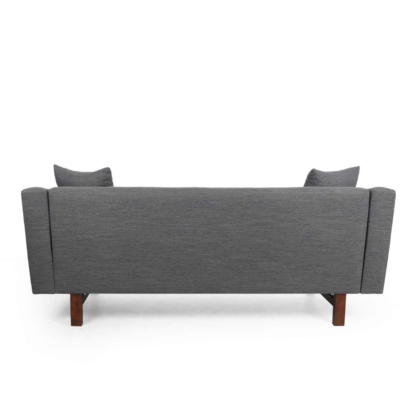 Divano a 3 posti Charcoal 73.5 con bottoni, gambe in legno e cuscini per soggiorno