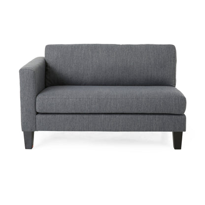 Divano moderno 101 a 3 posti color antracite con gambe in legno e due cuscini per il soggiorno