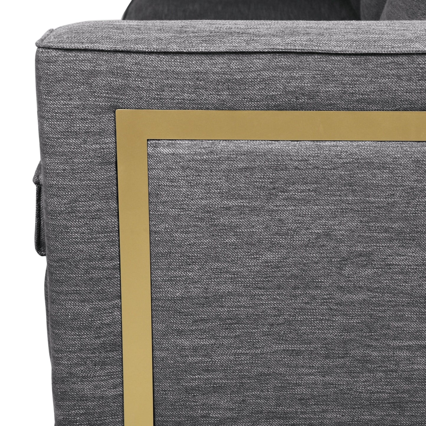 Divano imbottito moderno 80.25 a 3 posti color carbone con cuscini e gambe in legno per soggiorno