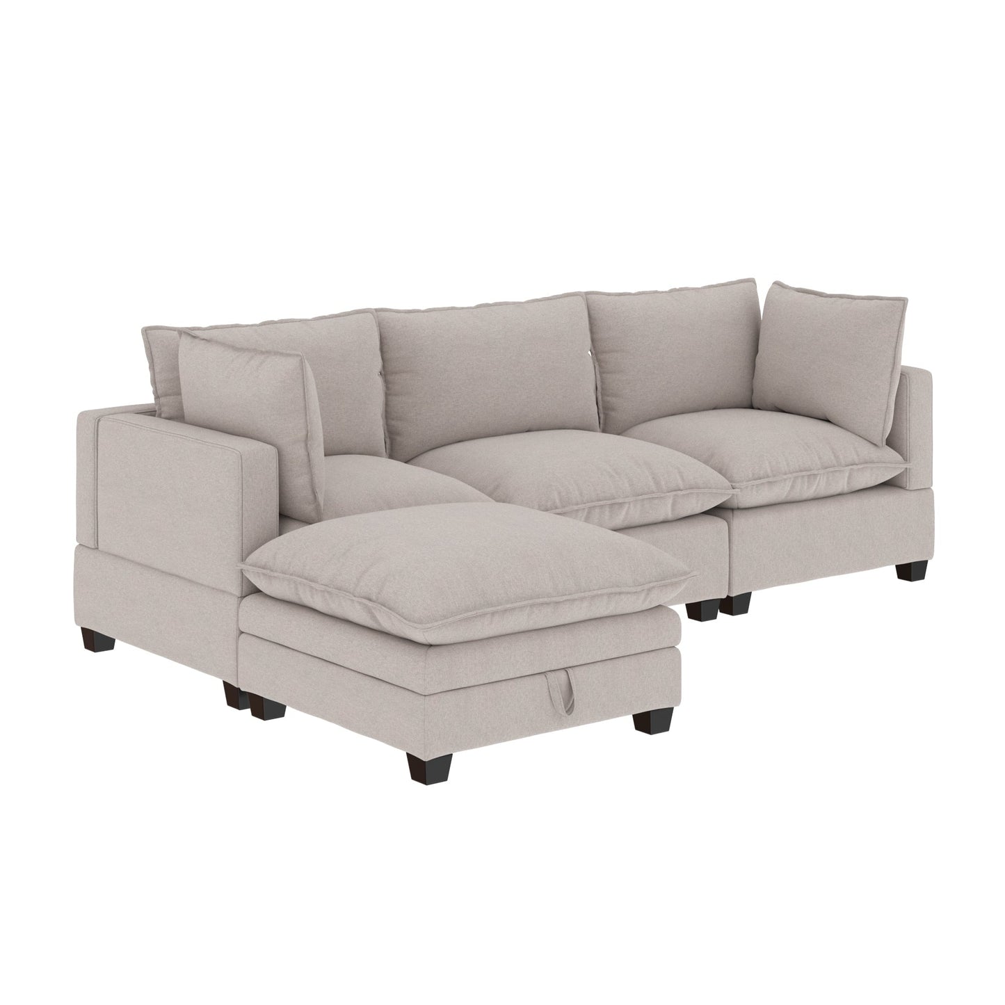 Divano imbottito modulare Chelsea Modern Cloud con seduta profonda e cuscini morbidi