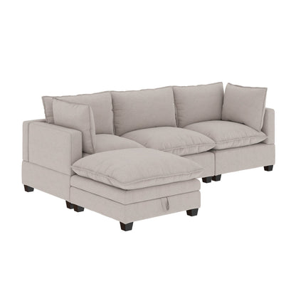 Divano imbottito modulare Chelsea Modern Cloud con seduta profonda e cuscini morbidi