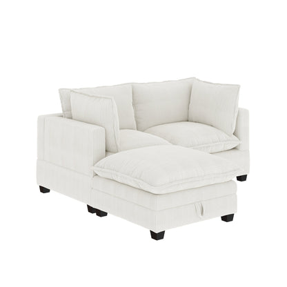 Divano imbottito modulare Chelsea Modern Cloud con seduta profonda e cuscini morbidi