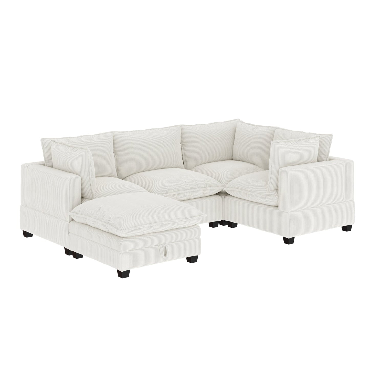 Divano imbottito modulare Chelsea Modern Cloud con seduta profonda e cuscini morbidi