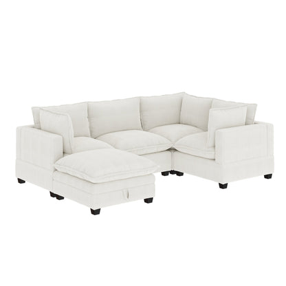 Divano imbottito modulare Chelsea Modern Cloud con seduta profonda e cuscini morbidi